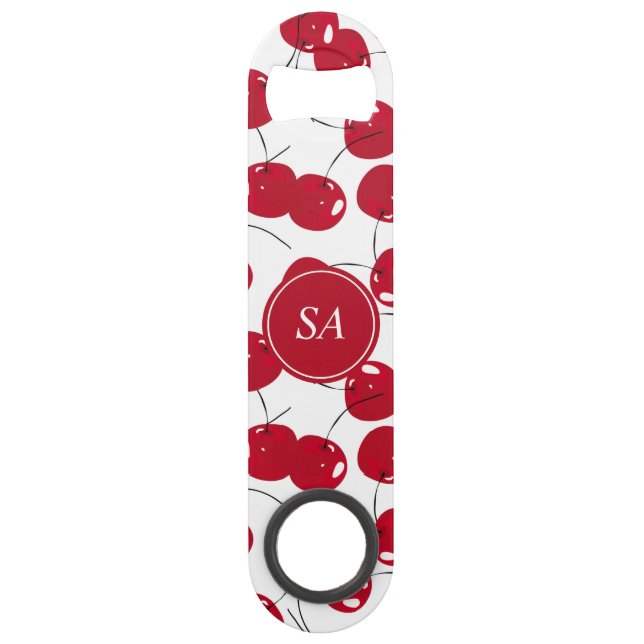 Abrebotellas De Bar Personalizado Hermosa botella de cerezo rojo recié (Anverso)