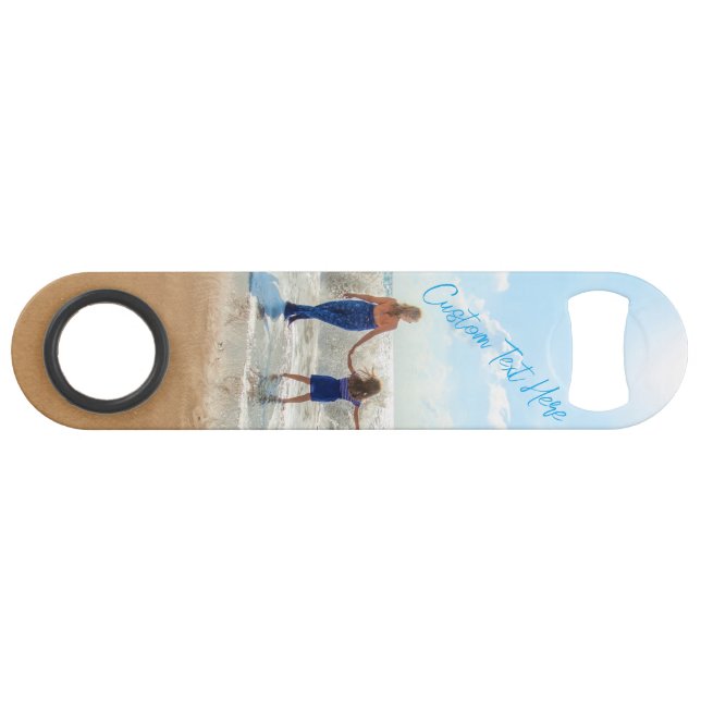 Abrebotellas De Bar Personalizado Tecla de barra de texto de fotos tus (Anverso (Horizontal))