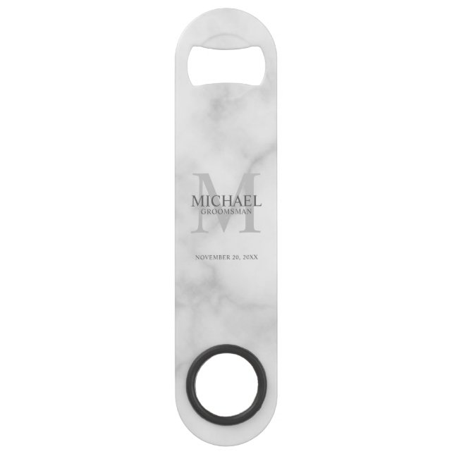 Abrebotellas De Bar Personalized Groomsman's Monogram and Name Bar Key (Anverso)