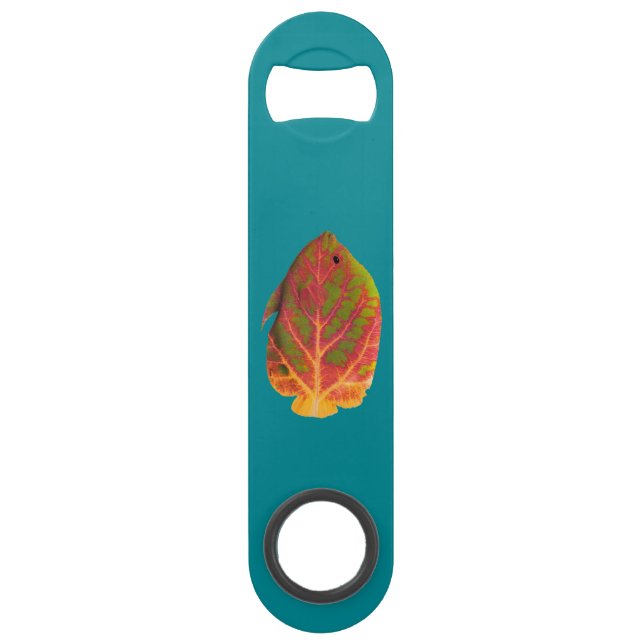 Abrebotellas De Bar Pescado tropical de hoja de ave 1 (Anverso)