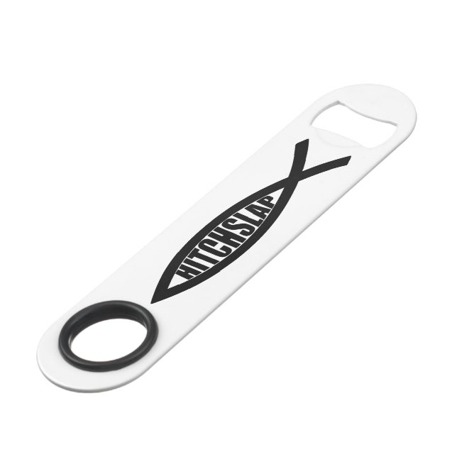 ABREBOTELLAS DE BAR "PESCADOS DE HITCHSLAP " (Ángulo frontal)