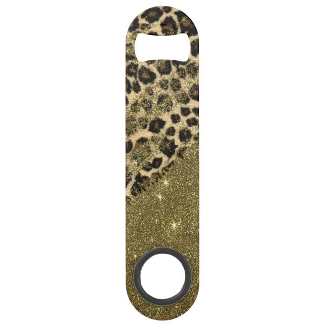 Abrebotellas De Bar Pinceladas clásicas del estampado leopardo en el (Anverso)