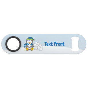 Abrebotellas De Bar Pingüino pequeño sentado con botella de velocidad 