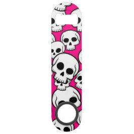 Abrebotellas De Bar Pink Skull Pattern Stainless Steel Bottle Opener