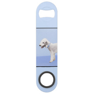 Abrebotellas De Bar Pintura de Bedlington Terrier - Original Perro Art