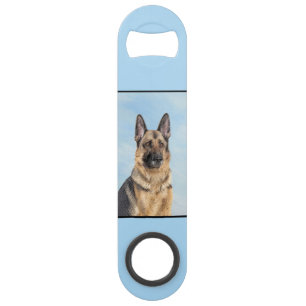 Abrebotellas De Bar Pintura de pastor alemán - Arte de perro original 