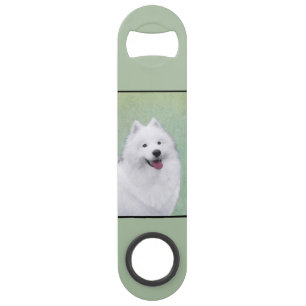 Abrebotellas De Bar Pintura Samoyed - Arte Perro Original Cuto