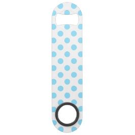 Abrebotellas De Bar Pos de polka azul y blanco