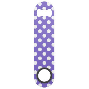 Abrebotellas De Bar Pos de polka blanco en periwinkle