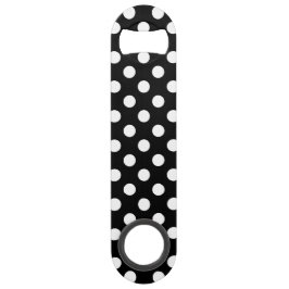 Abrebotellas De Bar Pos de polka blanco sobre negro