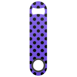 Abrebotellas De Bar Pos de polka negro en periwinkle