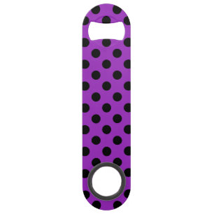 Abrebotellas De Bar Pos de polka negro sobre morado
