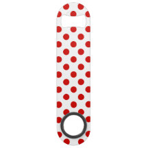 Puntos de polka rojos y blancos