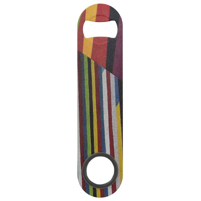 Abrebotellas De Bar rayas rotas y madera (Anverso)