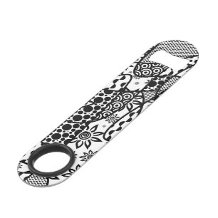 Abrebotellas De Bar Remiendo negro y blanco 03 del modelo