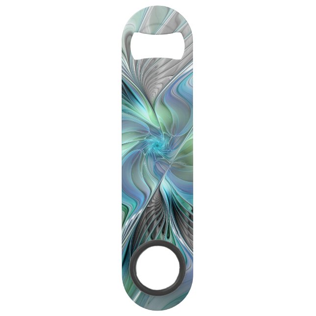 Abrebotellas De Bar Resumen de mariposa azul verde azul Fantasía arte  (Anverso)