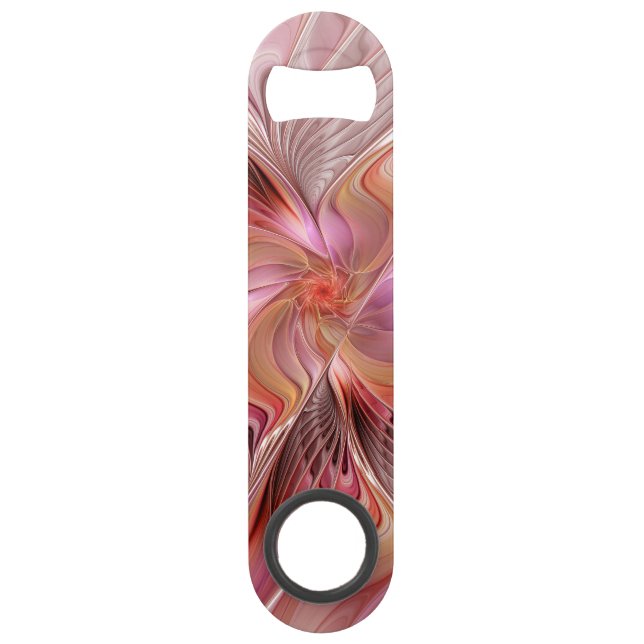 Abrebotellas De Bar Resumen mariposa colorida Fantasía arte fractal (Anverso)