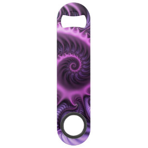 Abrebotellas De Bar Resumen Vivid Guay Pink Purple Fractal Art Spiral