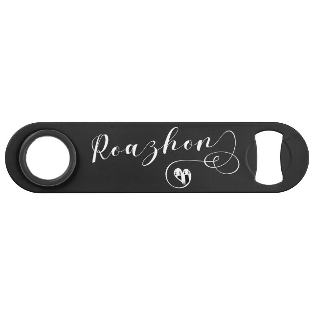 Abrebotellas De Bar Roazhon, Bandera de Rennes en el Corazón, Bretaña (Anverso (Horizontal))