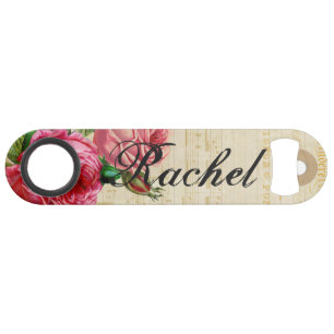 Abrebotellas De Bar Rosas rosados y rojos del vintage florales y