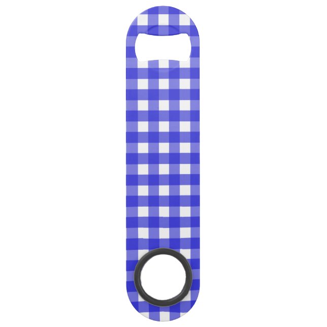 Abrebotellas De Bar Royal blue gingham (Anverso)