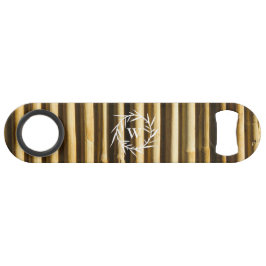 Abrebotellas De Bar Rustic Bamboo Monogram Vertical Lines Pattern