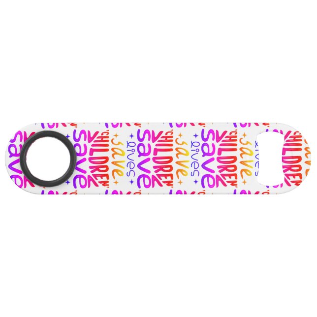 Abrebotellas De Bar Salven niños, salven vidas (Anverso (Horizontal))