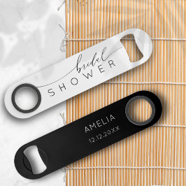 Abrebotellas De Bar Sencilla ducha de novias en blanco y negro