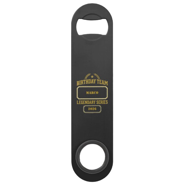 Abrebotellas De Bar Serie Legendaria Personalizada de Oro Cumpleaños (Anverso)