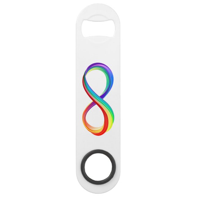 Abrebotellas De Bar Símbolo infinito arcoiris en capas (Anverso)