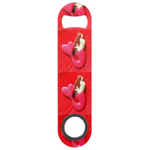 Abrebotellas De Bar sirena corazón-atada rojo
