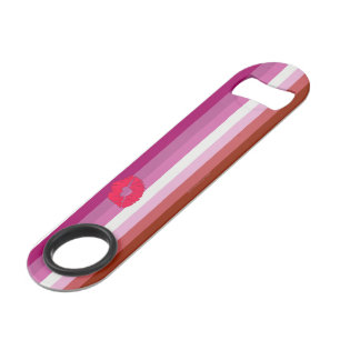 Abrebotellas De Bar SlipperyJoe lipstick bandera de orgullo lesbiana f