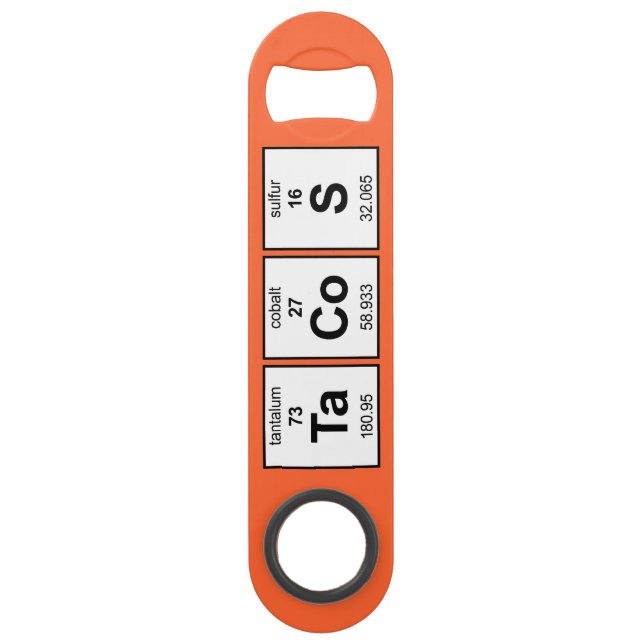 Abrebotellas De Bar Tabla periódica de los TaCoS (Anverso)