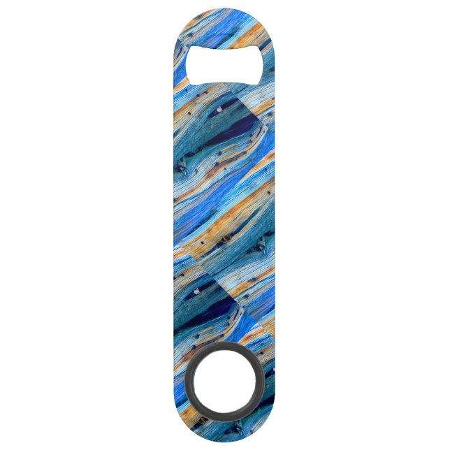 Abrebotellas De Bar tablas de granos azules meteorizadas (Anverso)