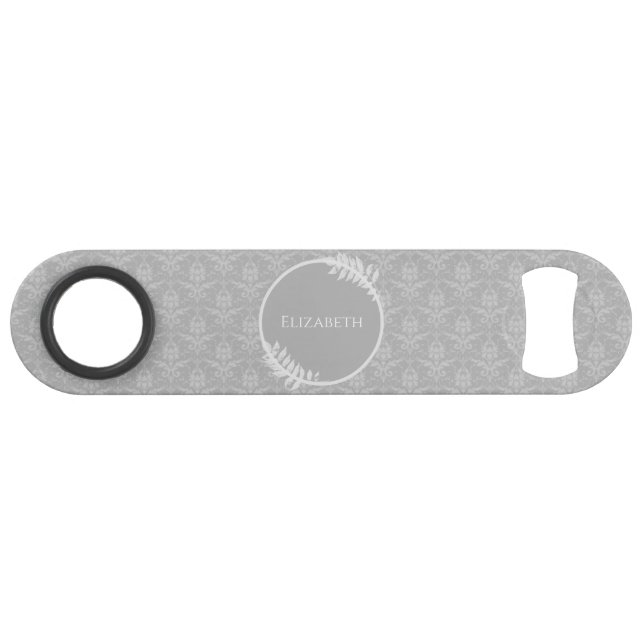 Abrebotellas De Bar Tecla de barra personalizada de Damask elegante gr (Anverso (Horizontal))