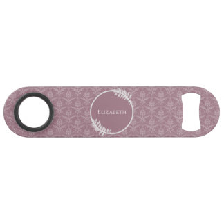 Abrebotellas De Bar Tecla de barra personalizada Mauve Elegant Damask