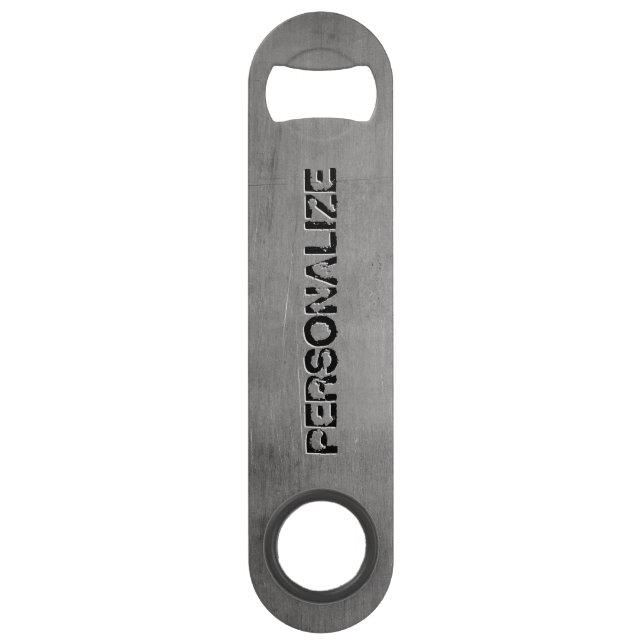 Abrebotellas De Bar Textura metalizado cepillada (Anverso)