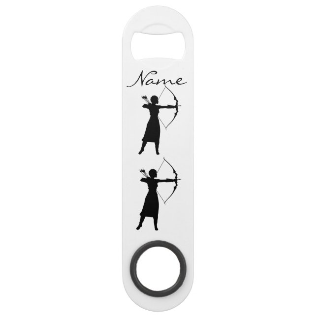 Abrebotellas De Bar Thunder_Cove, arquera femenina Silhouette (Anverso)