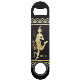 Abrebotellas De Bar Thunder_Cove, Chica de Flapper de 1920