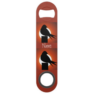 Abrebotellas De Bar Thunder_Cove de silueta de pájaro negro