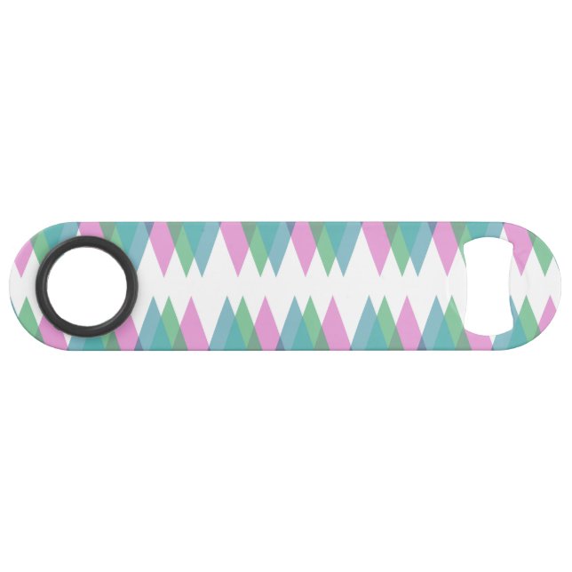 Abrebotellas De Bar Triángulos rosas y verdes (Anverso (Horizontal))