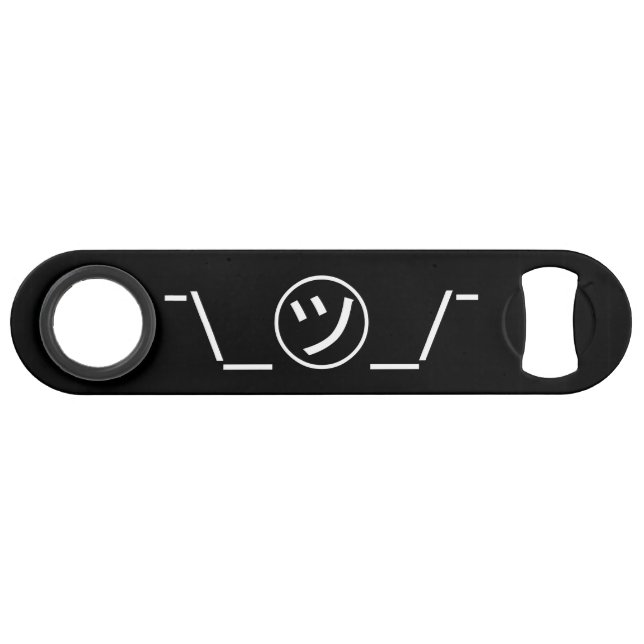 Abrebotellas De Bar Tsu Kana Shrug Emoticon ¯\_ ㋡_/ Ø Kaomoji japonés (Anverso (Horizontal))