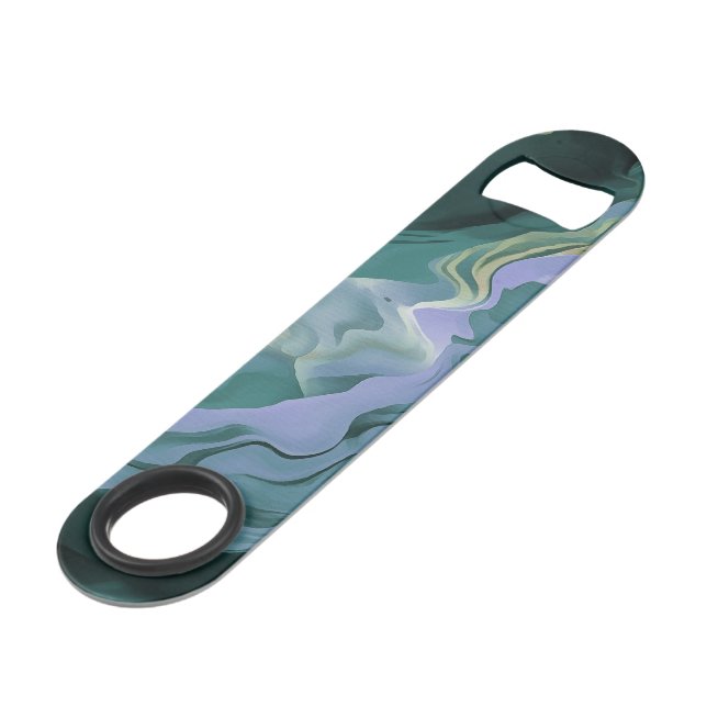 Abrebotellas De Bar Turbulencia azul Pour Acrílico Resumen de arte (Ángulo frontal)