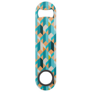 Abrebotellas De Bar Verde azulado y naranja forma el modelo