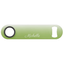 Abrebotellas De Bar Verde gris degradado personalizado de color verde 