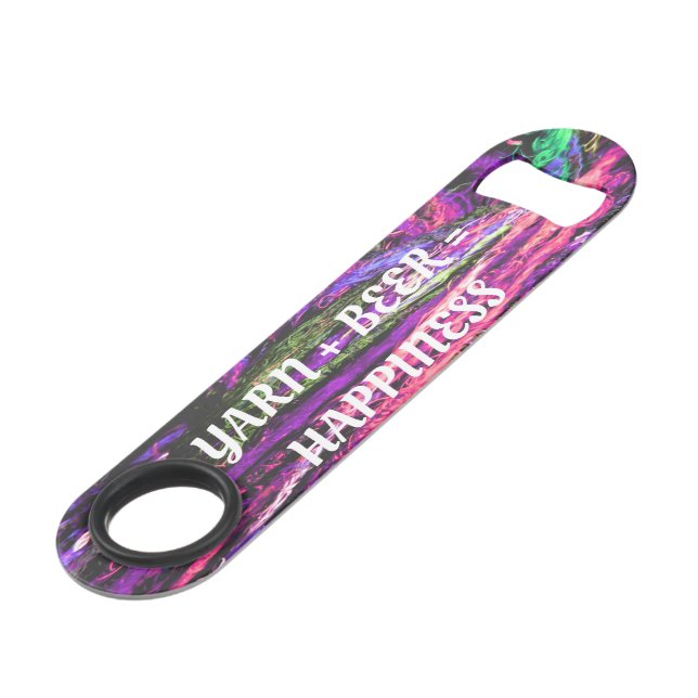 Abrebotellas De Bar Yarn + Cerveza = Happiness Beer Bottle Opener (Ángulo frontal)