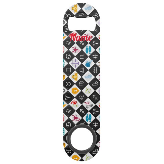 Abrebotellas De Bar Zodiac Sun Rótulo Astrología Calendario Thunder_Co (Anverso)