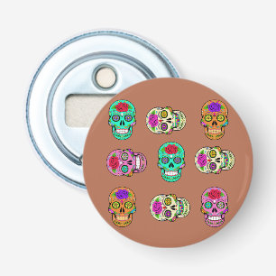 Abrebotellas de botón de Calaveras de Azúcar