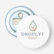 Abrebotellas de botón de golf con logotipo de Drop