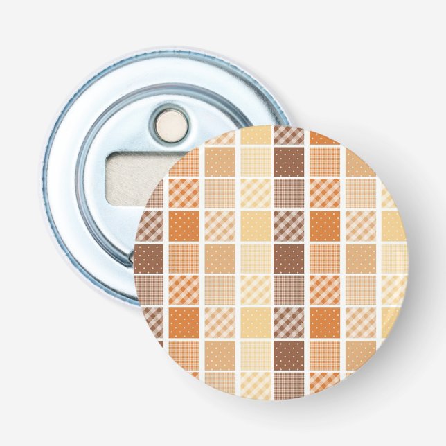 Abrebotellas de botón Naranja Marrón (Anverso)